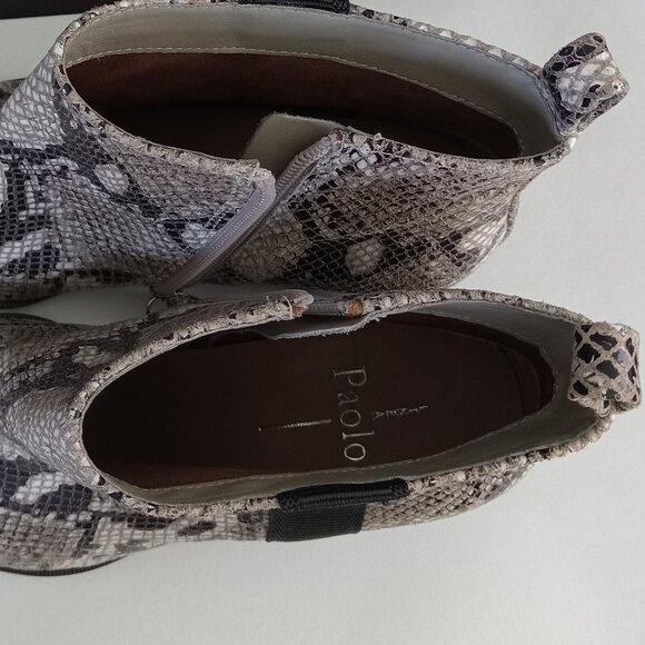 PAOLO Womens Linea Sevilla II Snakeskin Leather Ankle Boots Size 6.5M - Picture 9 of 12